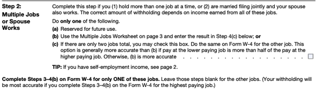 Step 2 W-4 Form