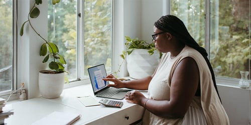 Employer reading an article about 1099 workers.