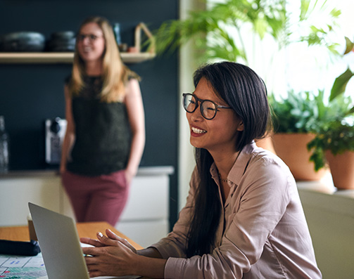 Female employees in a meeting