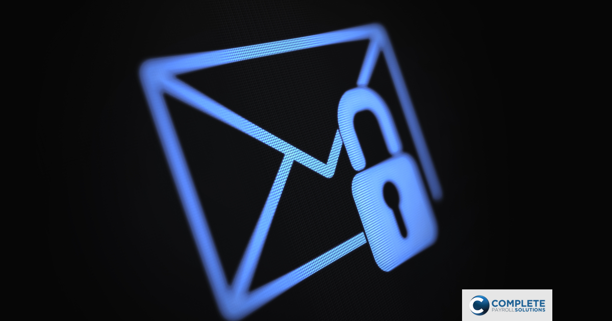 A locked email icon on a black screen
