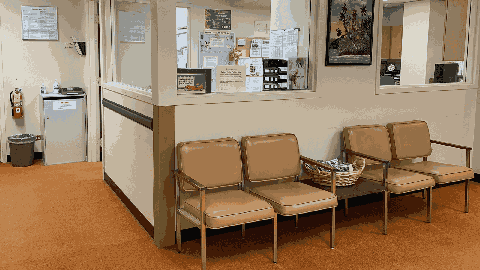 An empty waiting room in a doctor's office